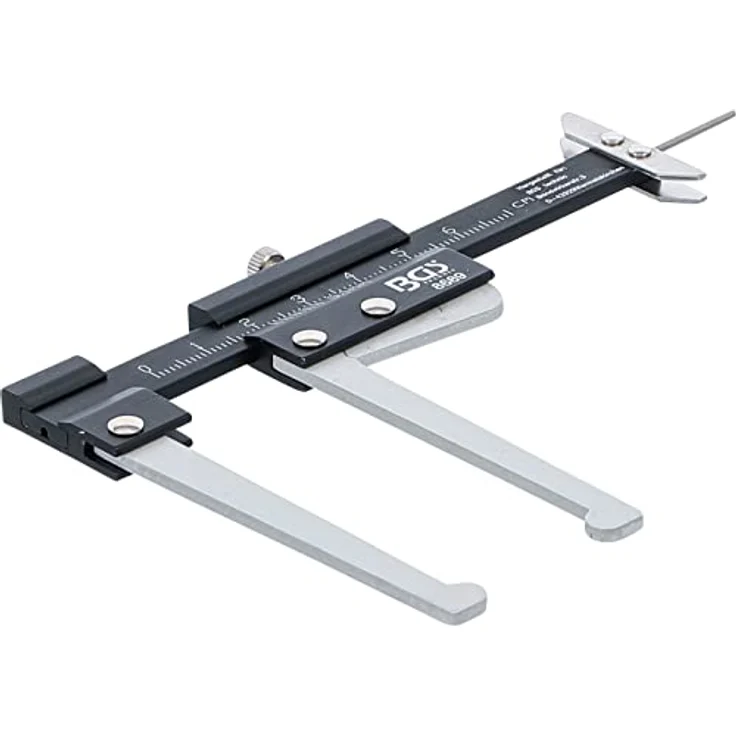 BGS TECHNIC Bremsscheiben-Messschieber 60 mm, präzises Messwerkzeug für Bremsscheibenstärke und Reifen-Profiltiefe aus Aluminium – Bild 1