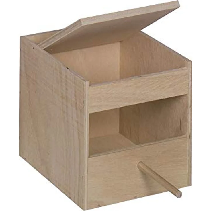 Nobby Exotennistkasten mit aufklappbarem Deckel und Anflugstange 15,0 x 14,5 x 15,0 cm – Bild 1