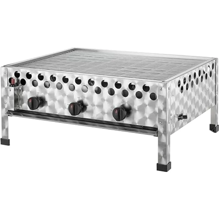 tepro Gasgrill Wurstbräter, 3 Edelstahl-Brenner je circa 4 kW, Grillfläche 56,5 x 46,5 cm, Edelstahl-Gehäuse, mobil - tepro Gasgrill Wurstbräter mit Grillrost, 3 Edelstahl-Brenner je circa 4 kW, Grillfläche circa 56,5 x 46,5 cm, Maße circa 66 x 56 x 28,2 cm