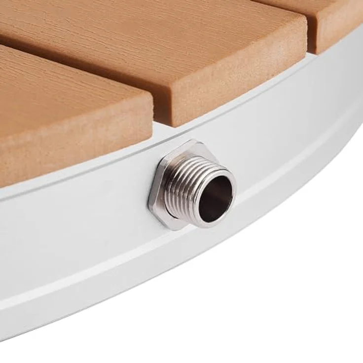 HOME DELUXE Gartendusche Bodendusche CALIA, Teak, bis zu 4 m Wasserfontänen, 18 Düsen, witterungsbeständige WPC-Bodenplatte – Bild 7