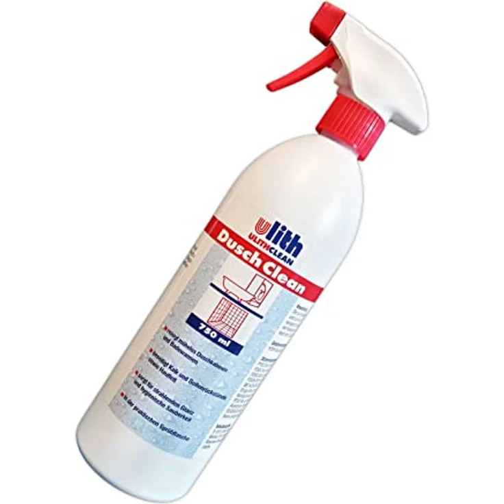 Ulith DuschClean Badreiniger, 750 ml Sprühflasche für Dusche/Wanne, beseitigt Kalk und Seifenrückstände, hygienische Sauberkeit – Bild 2