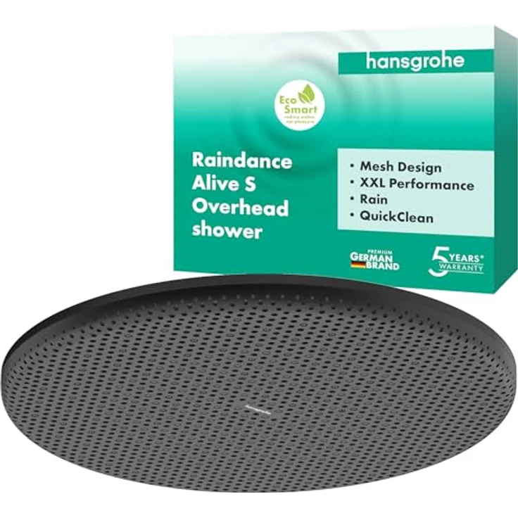hansgrohe Duschbrause Regendouche mit Anti-Kalk-Funktion und wand- sowie plafondmontage – Bild 1