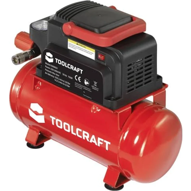 TOOLCRAFT Druckluft-Kompressor 6L, ölfrei, 8 Bar mit UMC-Hochleistungsantrieb und Schnellkupplungen – Bild 3