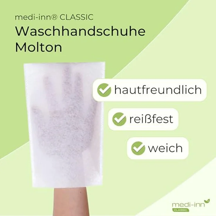 Waschhandschuhe Molton 50 Stück für die Pflege – Bild 3