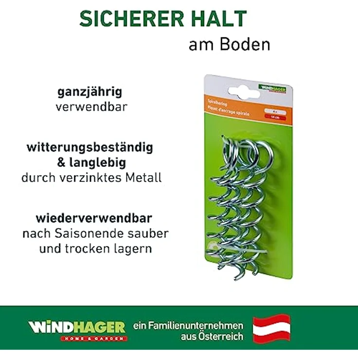 Windhager Spiralhering Metall, verzinkt Länge 15 cm , VE: 6 – Bild 5