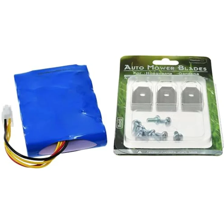 AccuCell Mährobotermesser Powerakku kompatibel mit Husqvarna Automower 310, 18.5V, 3400mAh, blau – Bild 1