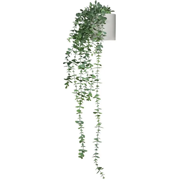 Kunstpflanze Kunstpflanze EUCALYPTUS CLIMB Kunststoff Eukalyptus, hjh OFFICE, Höhe 90.0 cm, Künstliche Hängepflanze Eukalyptus im weißen Topf, Deko Pflanze