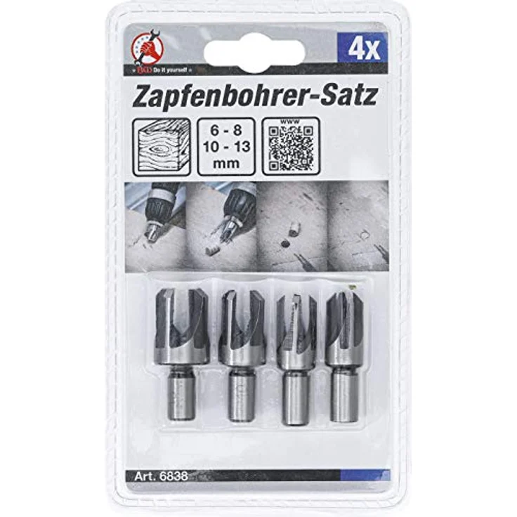 BGS Do it yourself 6838 | Zapfenbohrer-Satz | 4-tlg. | 6-8 - 10-13 mm, Qualität/Haltbarkeit, flexibel, robust, langlebig – Bild 5