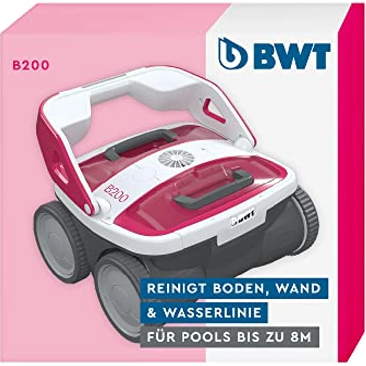 BWT Pool Roboter B200 | Optimale Reinigung Von Boden, Wand & Wasserlinie Für Pools Bis 8 m | Beste Filterleistung | Schnelles Reinigungsergebnis | Einfach Zu Reinigen, Magenta – Bild 1