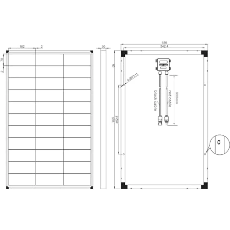 enjoy solar Solarmodul Eco Line ES100M, monokristallines 182mm Solarpanel 12V/100W mit schwarzem Rahmen und PERC-Zellen – Bild 4