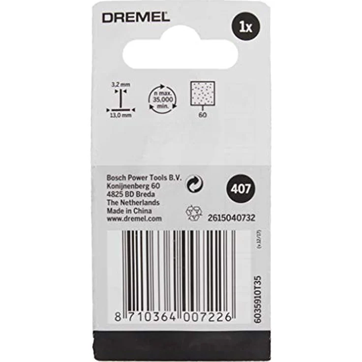 Dremel 2615040732 Schleifstift, Körnung: 60, Schaft 13 mm, Drehstift und Schleifband, Braun – Bild 3
