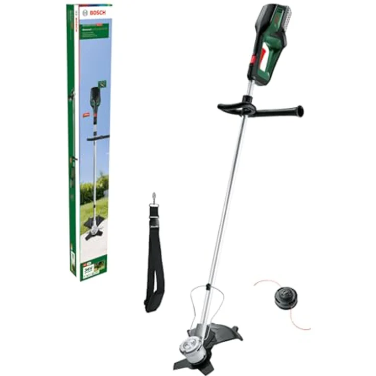 Bosch Akku-Freischneider AdvancedBrushCut 36V-23-750 (für anspruchsvolleres Freischneiden; 36-Volt-System; Schnittkreisdurchmesser: 33 cm (Faden), 23 cm (Messer);1 x Akku 2,0 Ah und Ladegerät – Bild 1