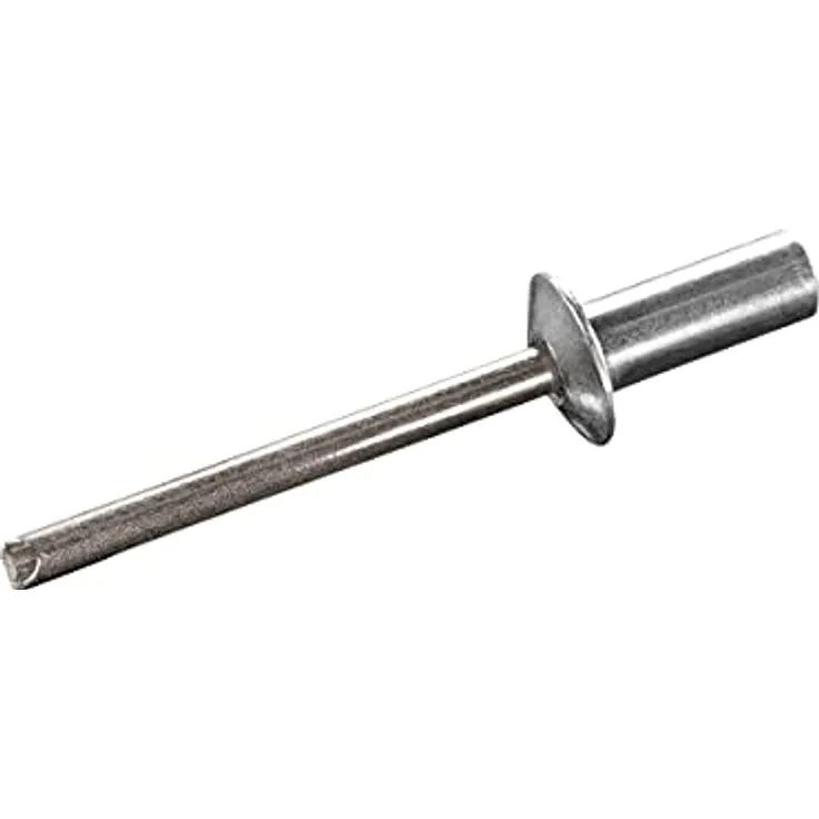 GOEBEL® - 250 Stück - Becher-Blindniete Aluminium/Edelstahl A2 (V2A) 4,8 x 12,5 mm Flachkopf ISO15975 - Dicht-Becherblindniete - Becher Blindniete - Dichtblindniete - Bechernieten - Dichtnieten