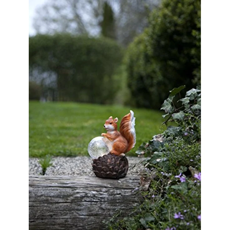 Star 480-73, Gartendekoration Eichhörnchen mit LED Solarbeleuchtung, Keramik, Bunt, 16.5 x 12 x 8 cm – Bild 3