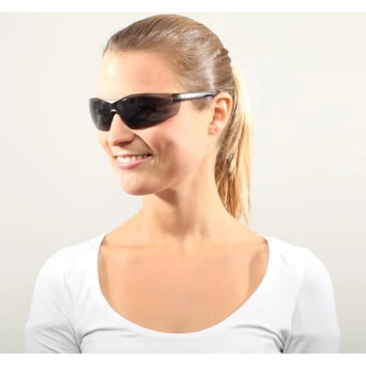 Dräger Schutzbrille X-pect 8321 | Leichte Sicherheitsbrille mit großem Sichtfeld | Für Baustelle, Werkstatt, Fahrrad-Fahren, Joggen | Getönt und beschlagfrei | 1 St. – Bild 4