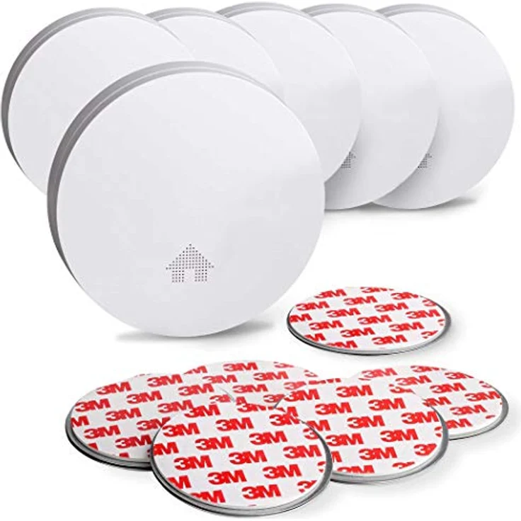 SEBSON Rauchmelder 6er Set, 10 Jahres Batterie, Magnethalterung, VDs 3131 geprüft, DIN EN 14604, Q- Zertifiziert, Feuermelder GS546 flach Ø114 x 24mm – Bild 1