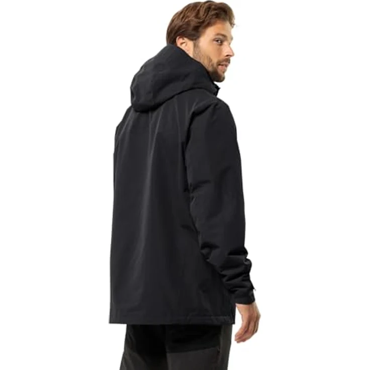 Jack Wolfskin Jasper 2L Jkt M, Herren Jacke aus recyceltem Texapore Pro-Material, wind- und wasserdicht, Schwarz, XL – Bild 2