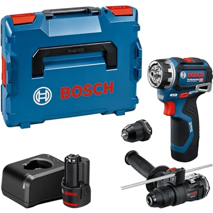 Bosch Professional GSR 12V-32 FC, Akkuschrauber mit FlexiClick System, 2x 2.0Ah Akku, Zusatzhandgriff, Tiefenanschlag, L-BOXX – Bild 2