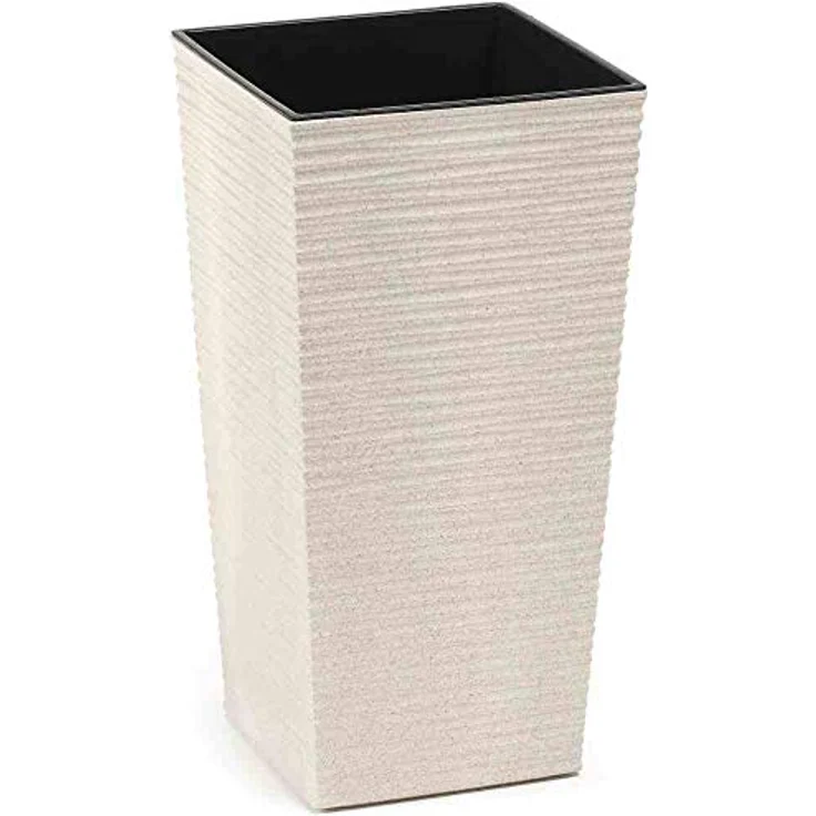 Siena Garden Pflanzgefäß ECO Nizza weiß 25x25x46,5 cm