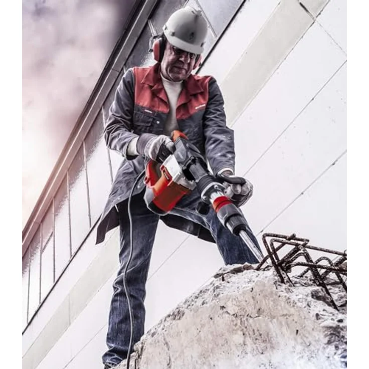 Einhell Abbruchhammer TE-DH 32 (1500 W, 32 J, 1900 (1-min), SDS-max-Werkzeugaufnahme, schwingungsgedämpfter Hauptgriff + Softgrip, inkl. Spitz--Flachmeißel + E-Box) – Bild 4