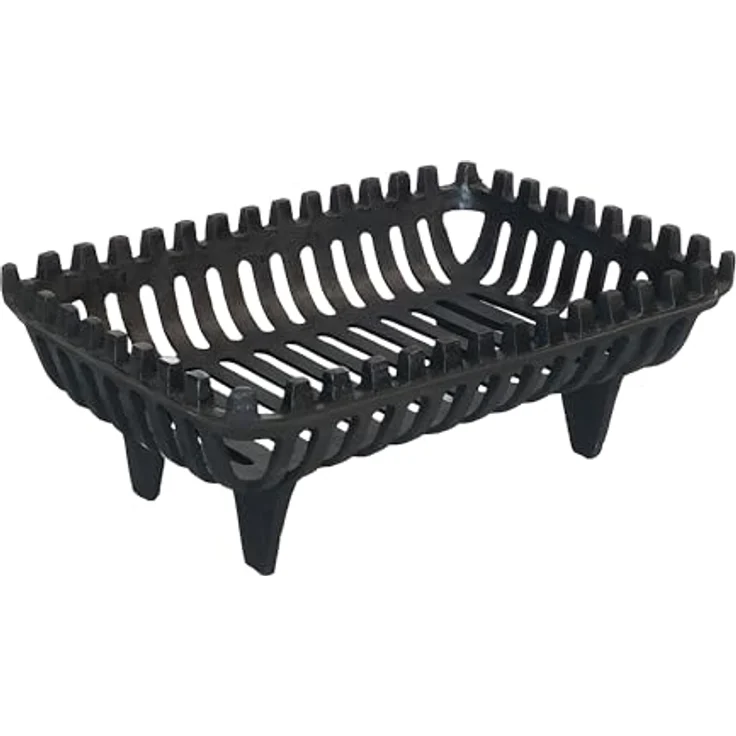 Relaxdays Kaminrost, Schwarz, Gusseisen, 46x18x31 cm, optimierte Brenneffizienz für Kamin und Grillkamin – Bild 1