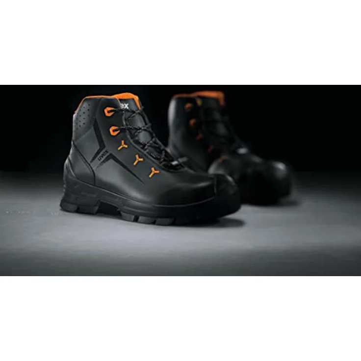 Uvex - 2 macsole® 6523245 esd Sicherheitsstiefel S3, Schuhgröße 45, Schwarz/Orange, leichtgewichtig, metallfrei, hoher Tragekomfort – Bild 3