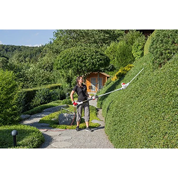 IKRA Teleskop-Heckenschere ITHS 600, Elektro-Gerät mit 51,4 cm Schnittlänge, Schultergurt und Pflegespray – Bild 14