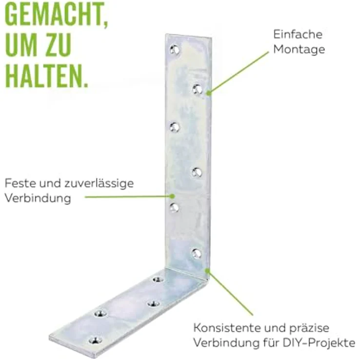 GAH Alberts Balkenwinkel, Gelb verzinkt, 160 x 240 x 50, Winkel für Balken, ungleichs... – Bild 5