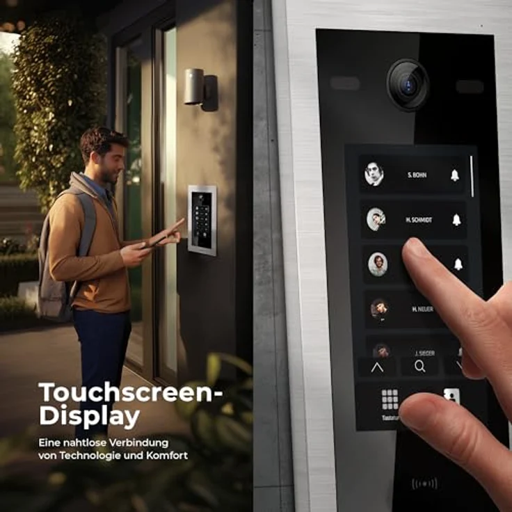 Balter EVO-HD Video Türsprechanlage, Komplettset für Einfamilienhaus, 4x 7 Zoll Touchscreen Monitore, Full HD Kamera, 175° Weitwinkel, Smartphone App, RFID-Türöffnung – Bild 2