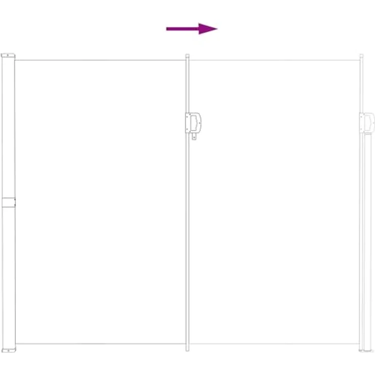 vidaXL Seitenmarkise, einziehbar, grau, 500 x 180 cm, wasserdicht, UV-Schutz, modern – Bild 4