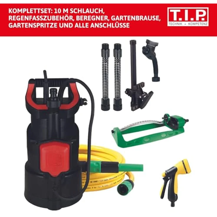 T.I.P. DRAINPRESS 3200-24 SET 30181 Flachsaugerpumpe 3.200 l/h Entwässerung max. Förderhöhe 24 m max. Förderdruck 2,4 bar max. Tauchtiefe 5 m max. Wassertemperatur 35 °C Kabellänge 10 m – Bild 3
