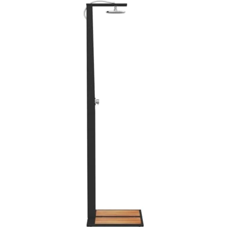 vidaXL Gartendusche aus Poly Rattan, freistehend, schwarz – Bild 9