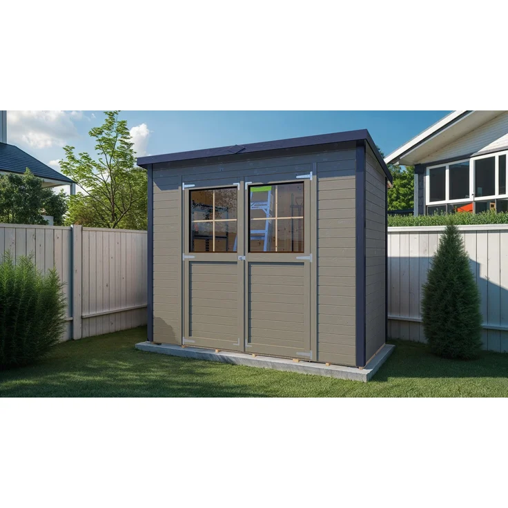 BERTILO Gartenhaus Einfach 2, 12 mm Wände aus nordischer Fichte, beigegrau, BxT: 252x140 cm