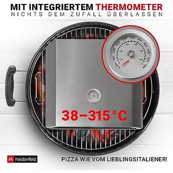 Heidenfeld Pizzaaufsatz Roma Grillaufsatz Pizzamaker Edelstahl