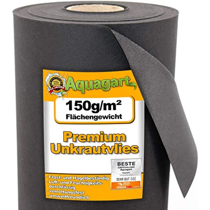 52,5m² Gartenvlies Unkrautvlies Unkrautfolie Mulchvlies 150g-m² 1,5m breit