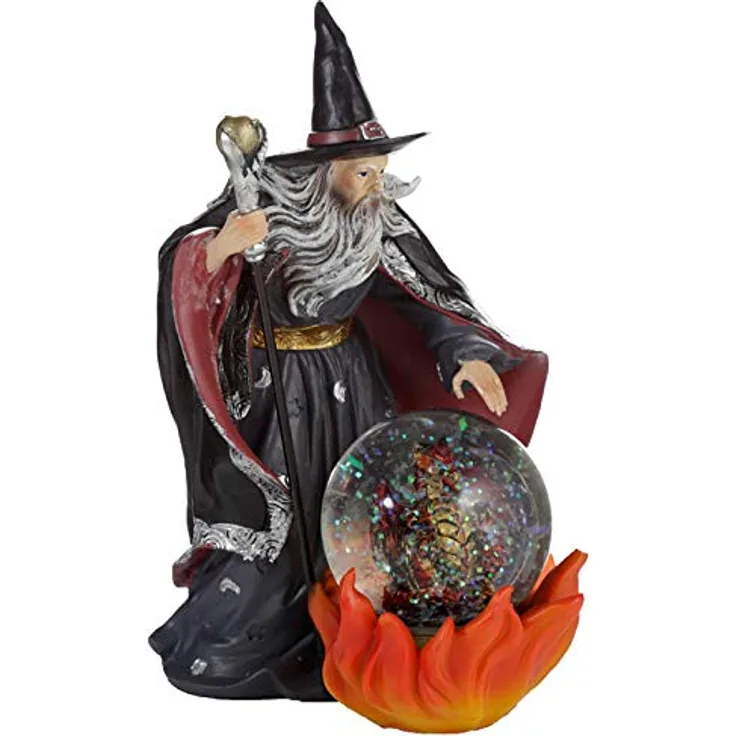 Deko Figur Feuerdrachen Zauberer