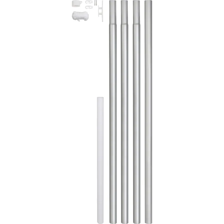Alberts Fahnenmast | zylindrische Form | zum Einbetonieren | Aluminium, blank | Rohr-Ø 50 mm | Gesamthöhe 620 cm 
(639693)