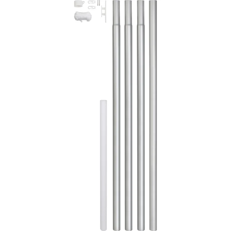 Alberts Fahnenmast | zylindrische Form | zum Einbetonieren | Aluminium, blank | Rohr-Ø 50 mm | Gesamthöhe 620 cm 
(639693) – Bild 1