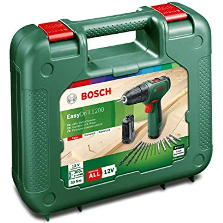 Bosch EasyDrill 1200 Akku-Bohrschrauber 12 V 20 Nm 2-Gang 15+1 Leerlaufdrehzahl 1650 U/min. 2 x 1,5 Ah Akku mit Ladegerät mit Transportkoffer und Zubehör – Bild 8
