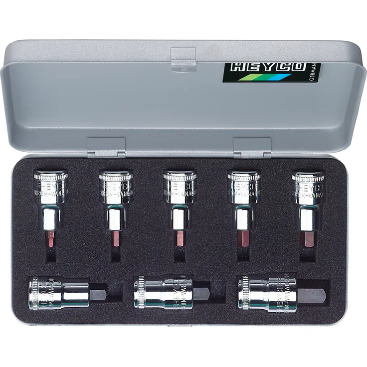HEYCO Schraubendreher-Einsätzen 8-tlg 1-2" Stecknüsse Torx CV