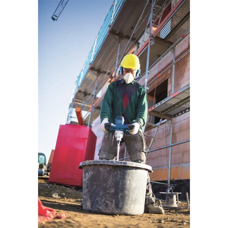 Scheppach Rührwerk PM1200 Handrührwerk | 1200W Leistung | Stablänge 550mm | Rührkorb-Ø 120mm | Drehzahlregulierung | Rühreraufnahme M14 | inkl. Farb- und Mörtelrührer – Bild 6