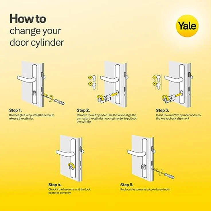 Yale Profil-Knaufzylinder - Serie 1000, Länge 30-30 mm – Bild 5
