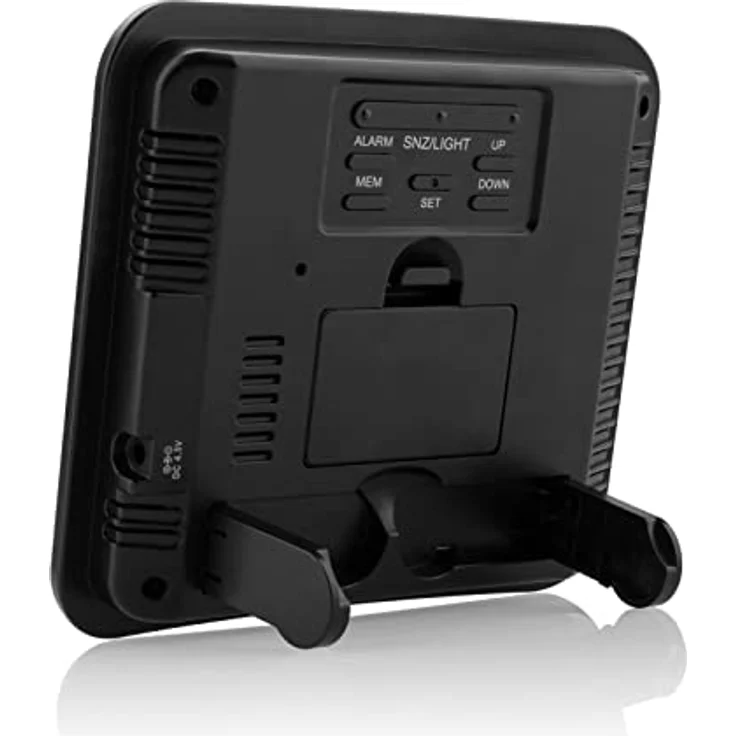 HYUNDAI Wetterstation WS 8446, Innen- und Außentemperatur, Luftfeuchtigkeitssensor, integrierter Wecker, großes LCD Display – Bild 4
