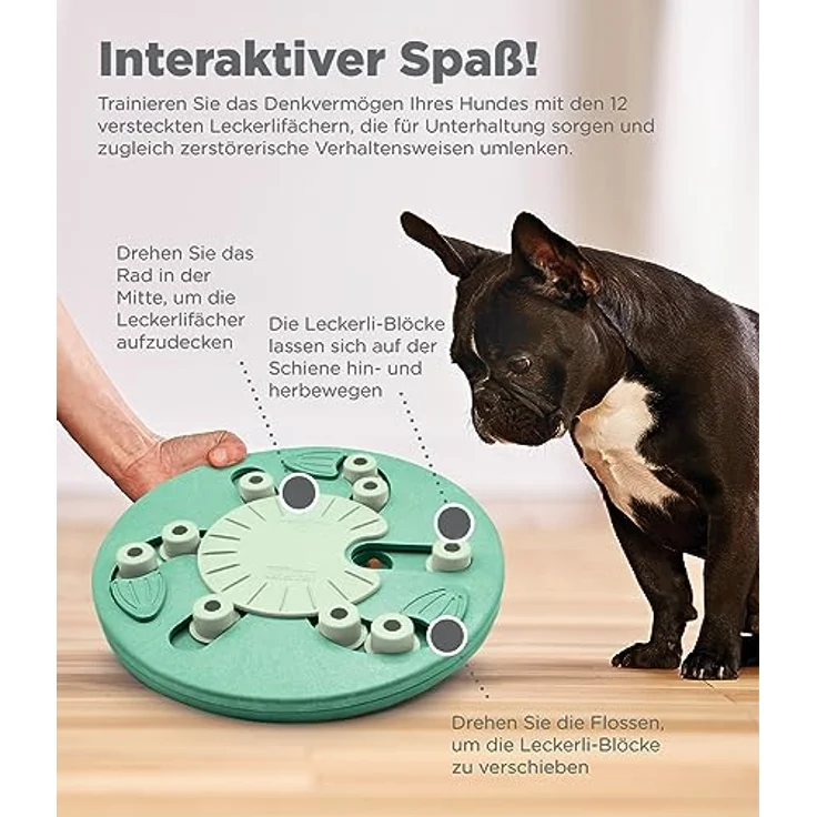 Outward Hound Nina Ottosson Dog Worker - Interaktives Hundespielzeug für Leckerlis - Grün – Bild 2