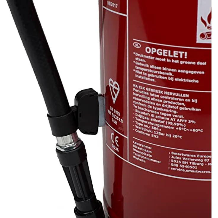 Smartwares Schaum Feuerlöscher SB6 6L Brandklassen AB Stahl mit Halterung – Bild 6