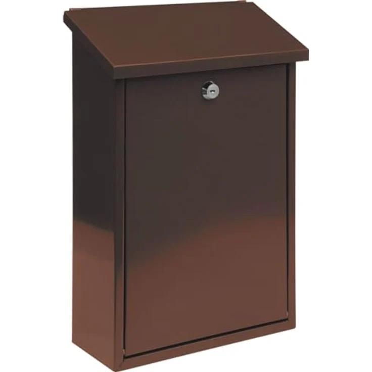 Toya VOREL Briefkasten 400 x 250 x 100 mm, braun, robuster Stahl, ideal für Briefe und kleine Pakete – Bild 2