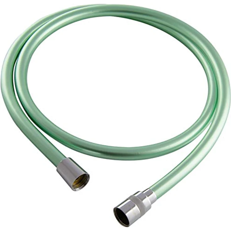PaulGurkes Brauseschlauch PGEasyTwistCGR, 150 cm, grüner PVC Schlauch mit Drehkonus und Messingkomponenten – Bild 1