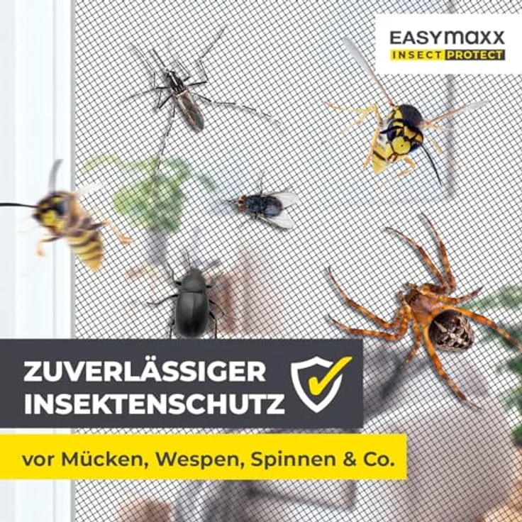 EASYmaxx Insect Protect, Teleskop-Insektenschutzgitter, anthrazit, Fliegengitter Fenster, vormontierten Rahmen, Insektenschutz – Bild 3