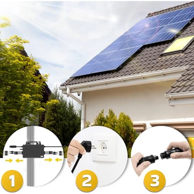 SUNNIVA TSUN Mikro-Wechselrichter 2000W TSOL-MS2000, IP67 wetterfest, 4 MPPT, Bluetooth & WiFi, inkl. 5m Anschlusskabel und 4x 1m Solar-Verlängerungen – Bild 5