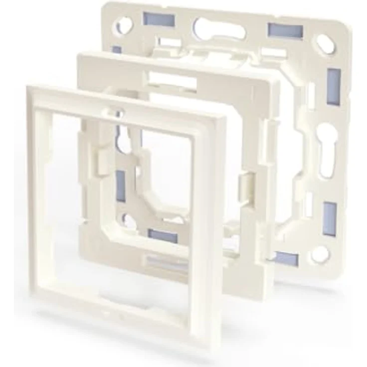 Shelly Abdeckrahmen SHELLY Wandtaster-Adapter 232792, 4-fach, Elfenbein, für Gira und Merten Systeme – Bild 1